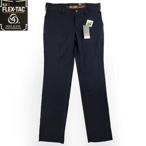 5.11 Tactical Flex-Tac PDU Pants Unhemmed Navy Wool Twill Stretch Women's 10 NWT